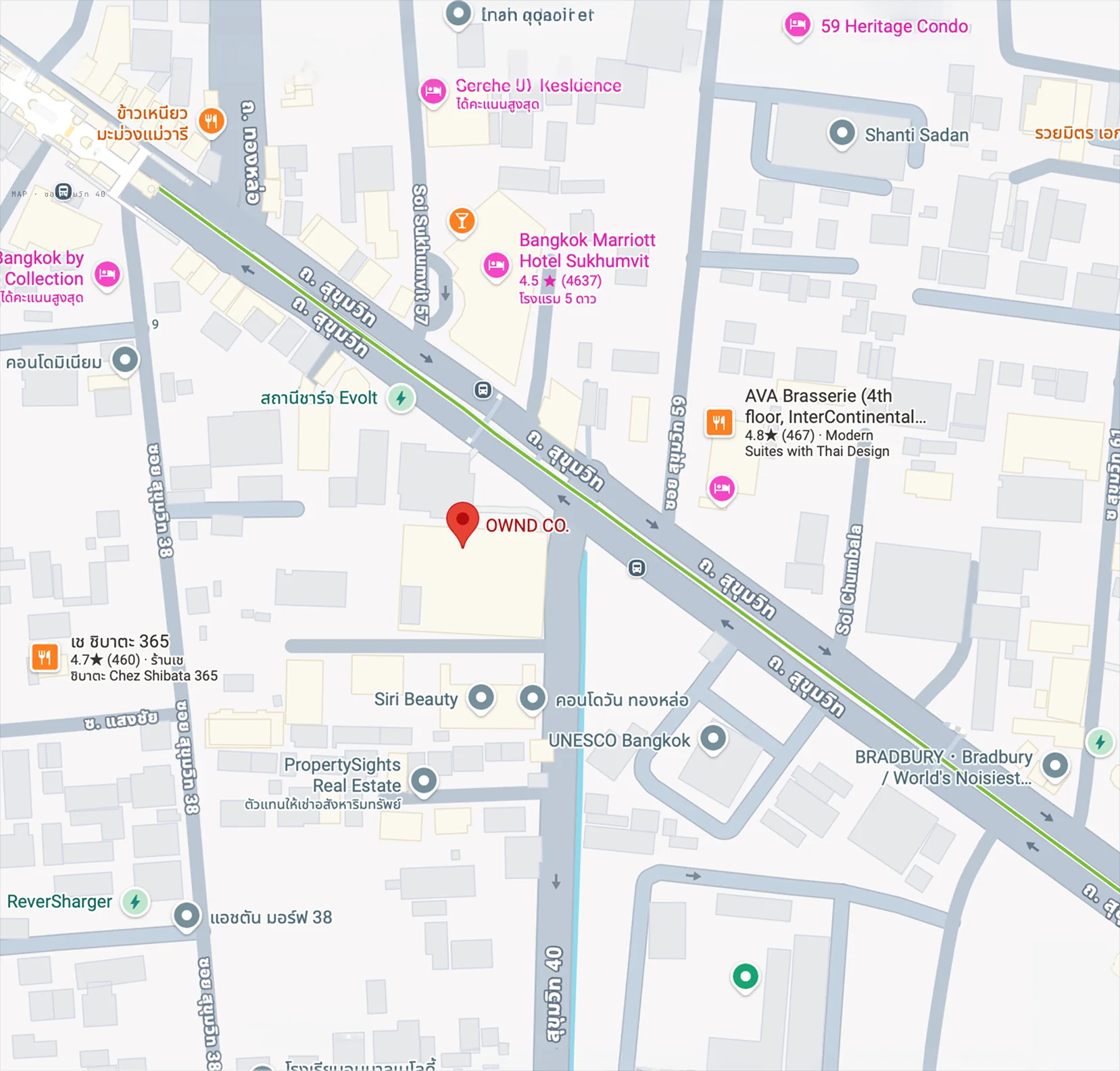 แผนที่สำนักงาน OWND ซอยสุขุมวิท 40